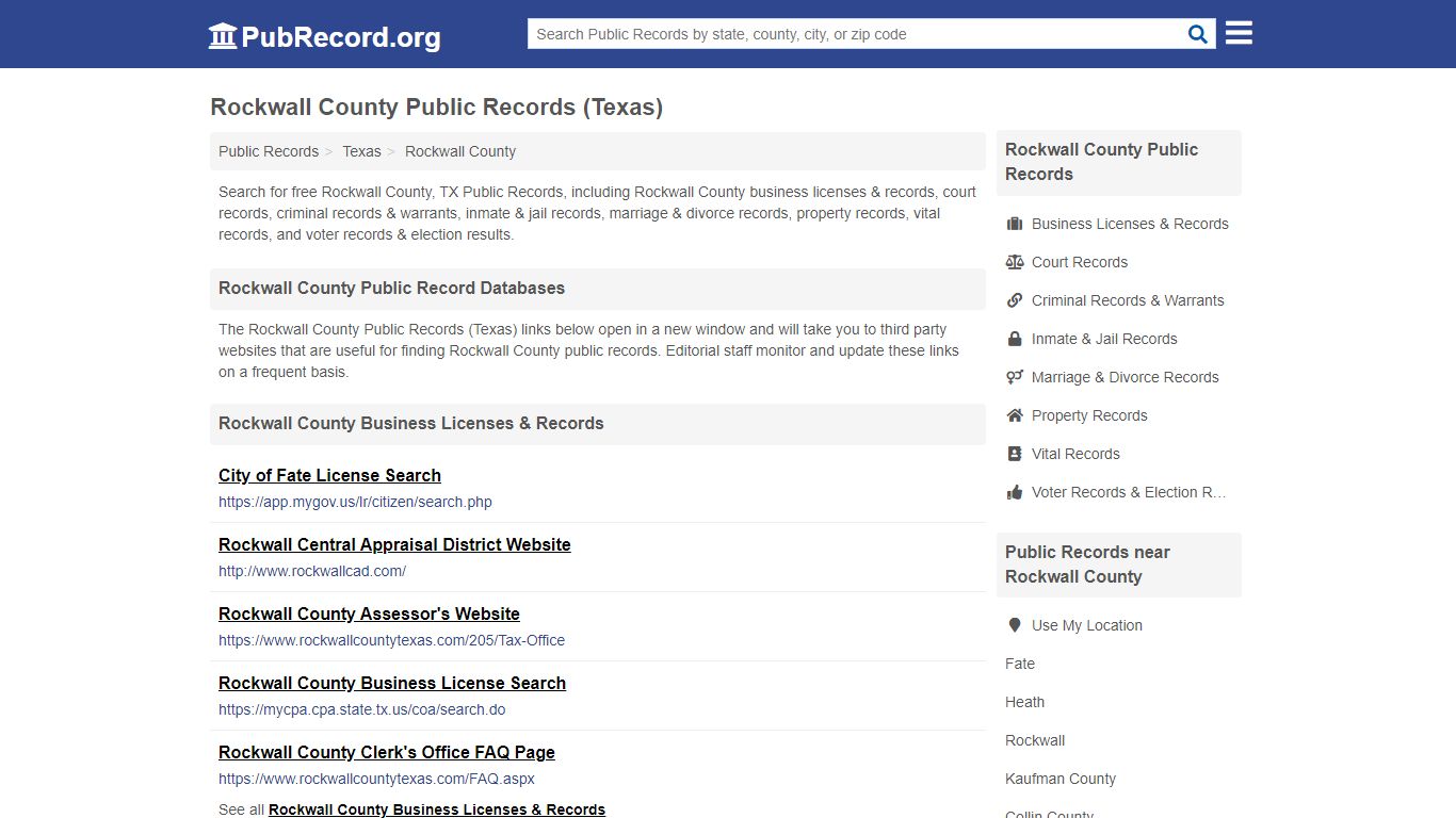 Free Rockwall County Public Records (Texas Public Records)