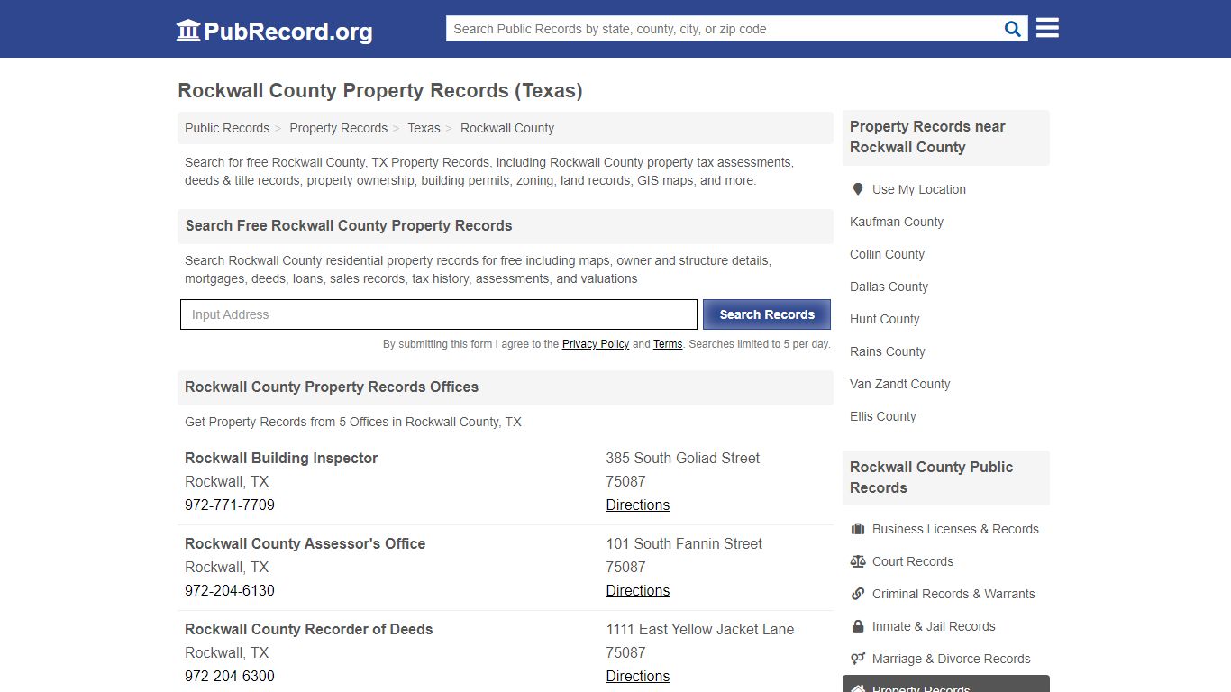 Rockwall County Property Records (Texas) - Public Record